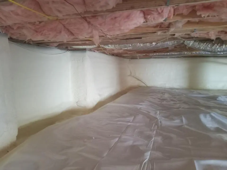 Crawl space encapsulation with closed-cell spray foam for Attic Insulation in East Bakersfield
